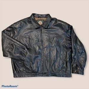 Vintage Members Only Leather Bomber Jacket